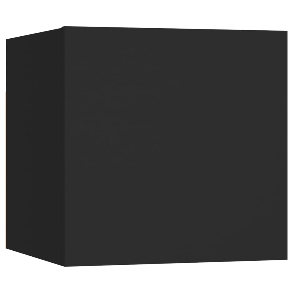 vidaXL Wall Mounted TV Cabinets 8 pcs Black 30.5x30x30 cm