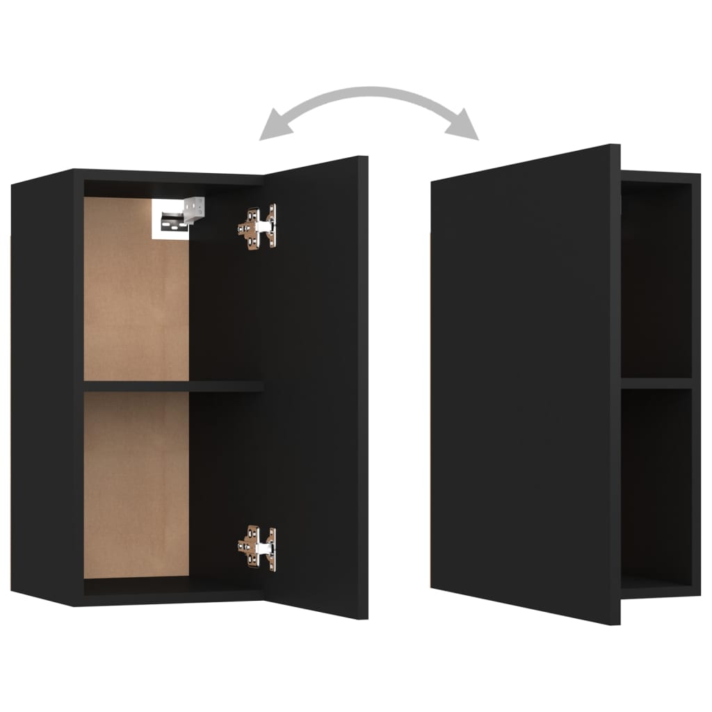 vidaXL TV Cabinets 7 pcs Black 30.5x30x60 cm Engineered Wood