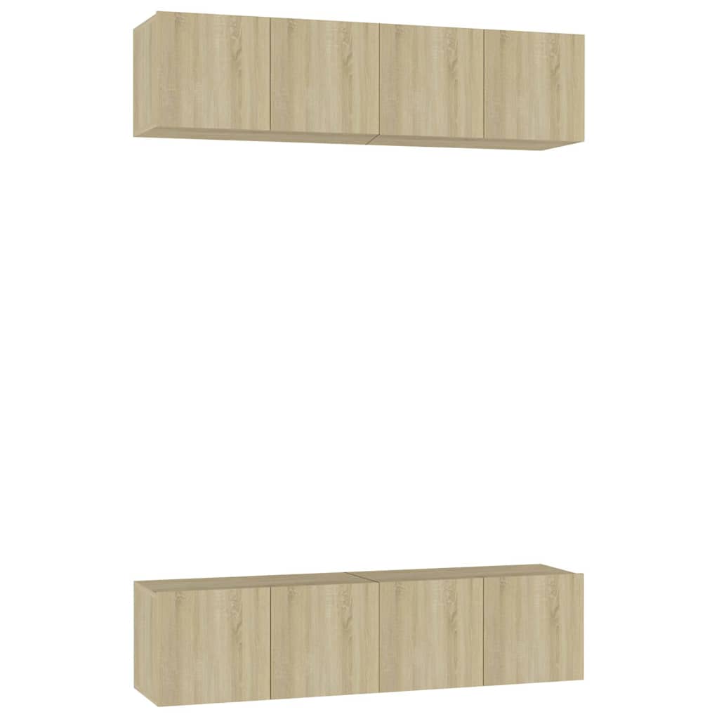 4 Piece TV Cabinet Set Sonoma Oak 60x30x30 cm Engineered Wood
