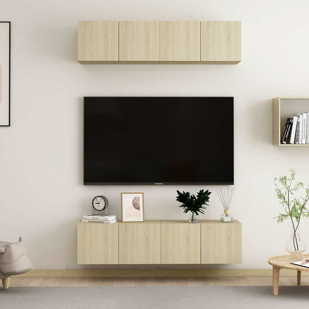 4 Piece TV Cabinet Set Sonoma Oak 60x30x30 cm Engineered Wood