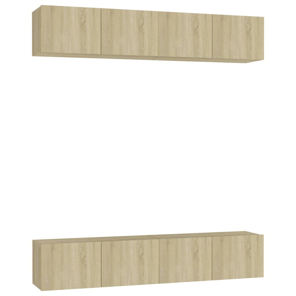 4 Piece TV Cabinet Set Sonoma Oak 80x30x30 cm Engineered Wood