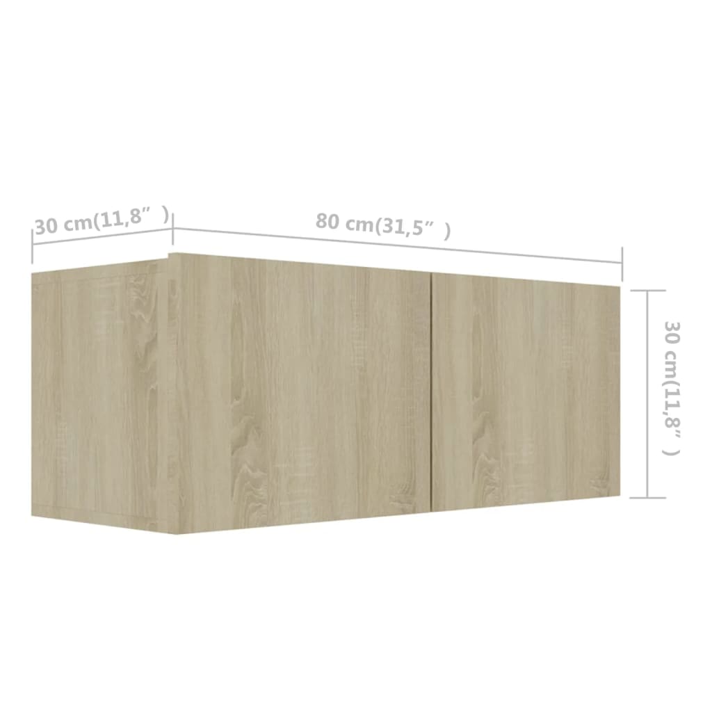 vidaXL TV Cabinets 4 pcs Sonoma Oak 80x30x30 cm Engineered Wood