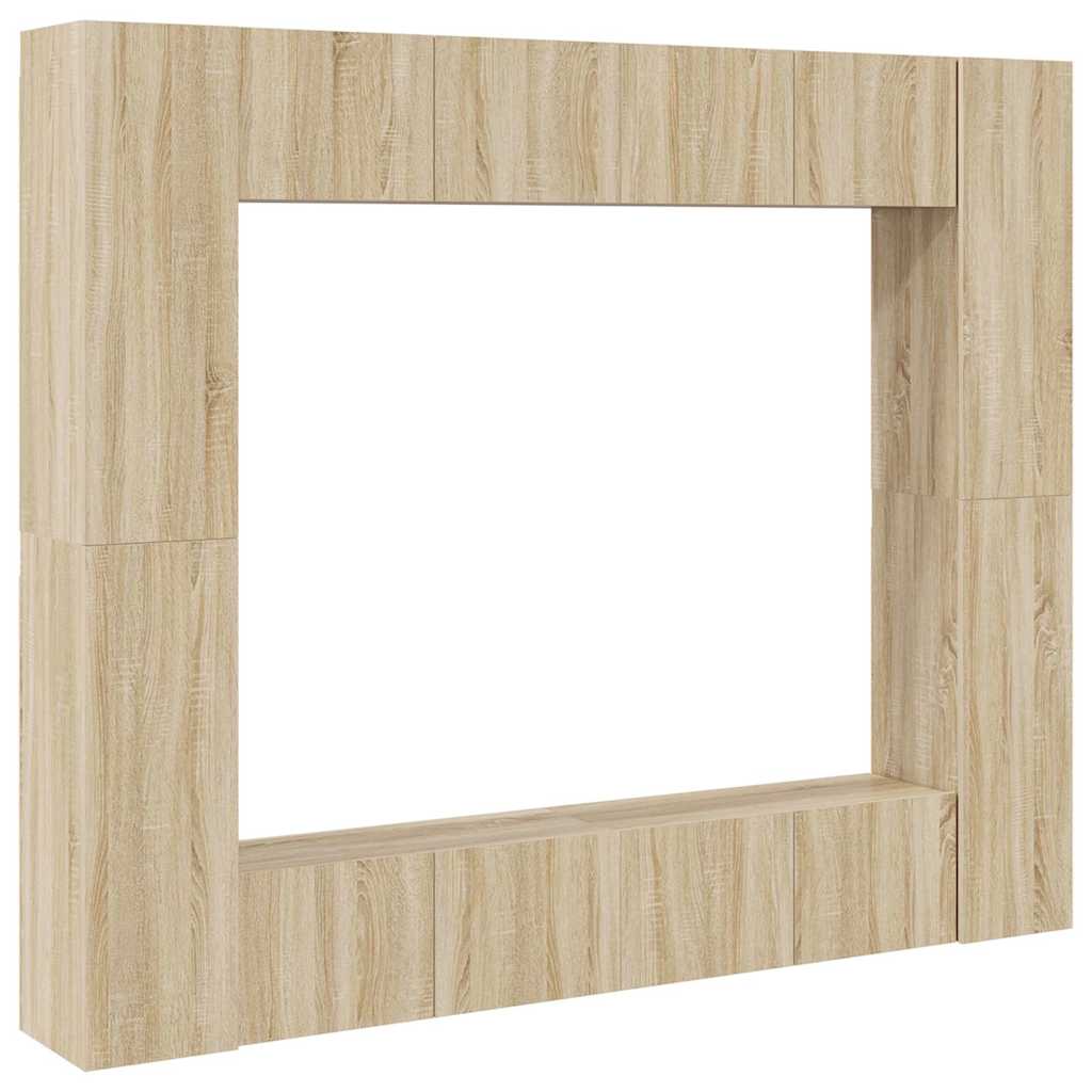 8 Piece TV Cabinet Set Sonoma Oak Engineered Wood