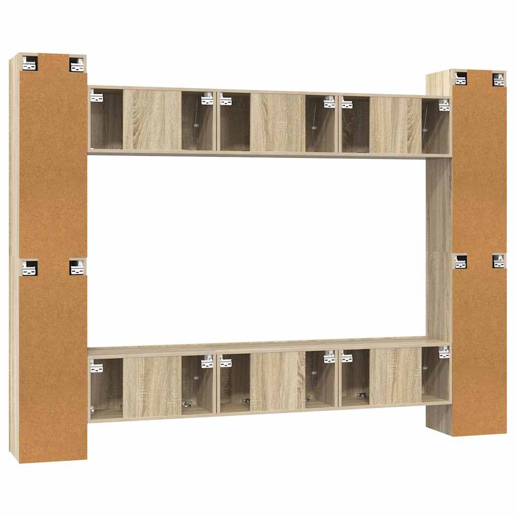 10 Piece TV Cabinet Set Sonoma Oak Engineered Wood