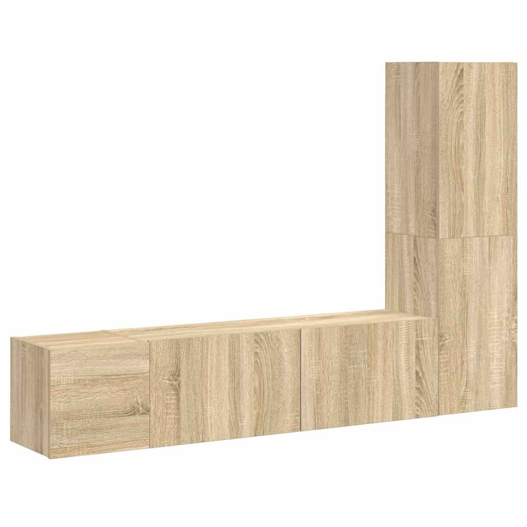3 Piece TV Cabinet Set Sonoma Oak Engineered Wood