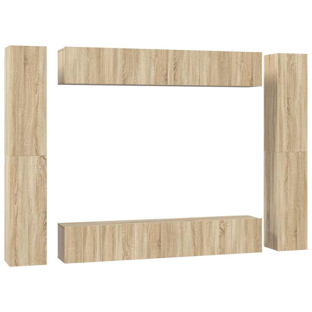 10 Piece TV Cabinet Set Sonoma Oak Engineered Wood