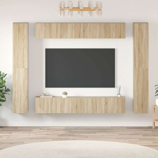 10 Piece TV Cabinet Set Sonoma Oak Engineered Wood