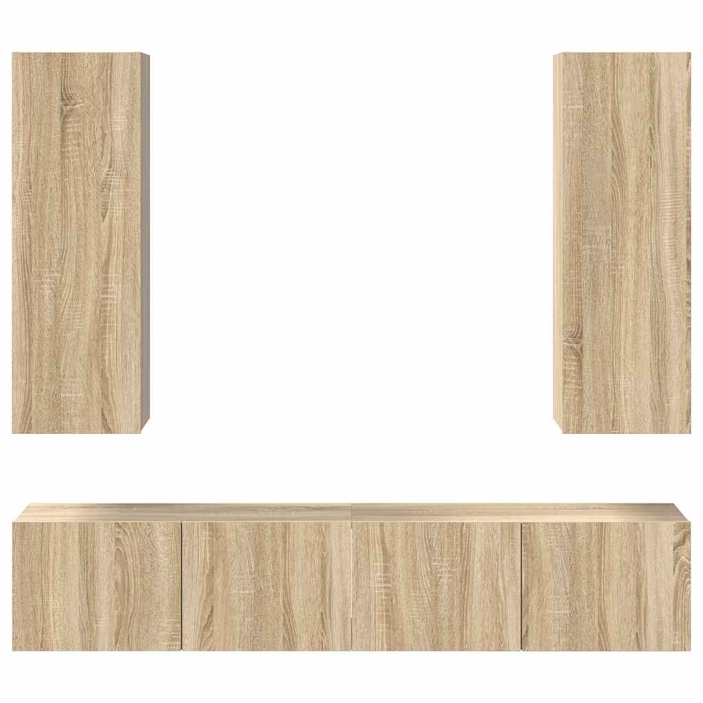 4 Piece TV Cabinet Set Sonoma Oak Engineered Wood