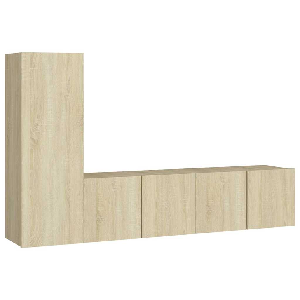 3 Piece TV Cabinet Set Sonoma Oak Engineered Wood