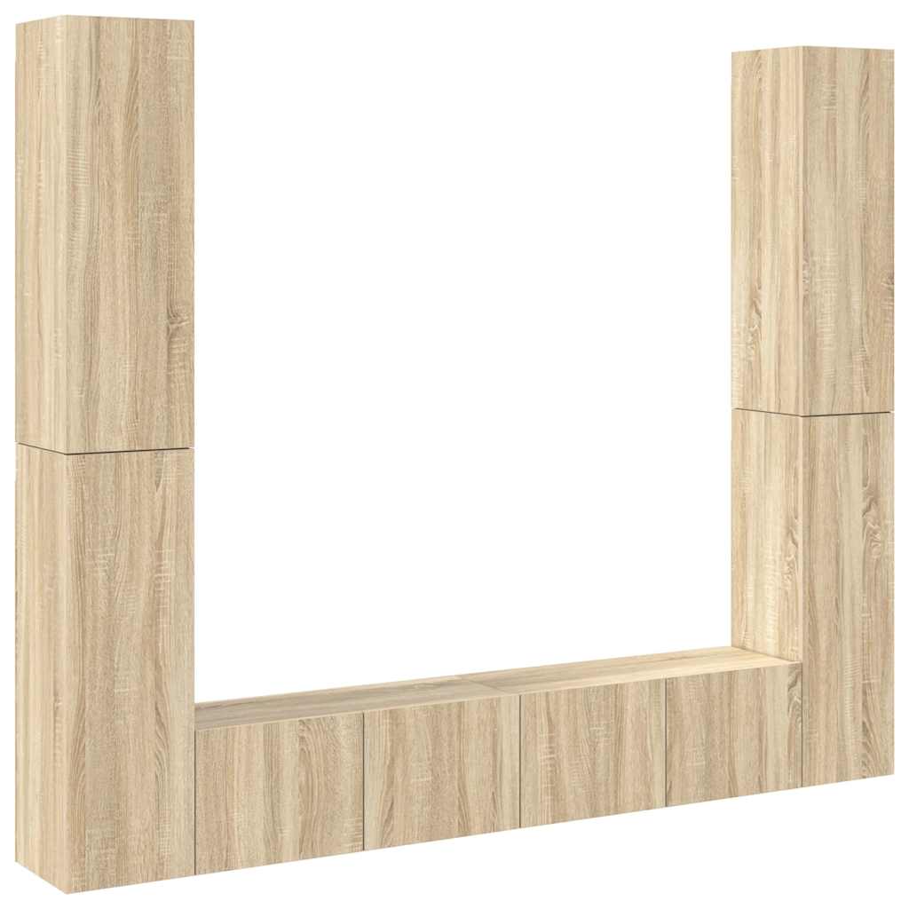 6 Piece TV Cabinet Set Sonoma Oak Engineered Wood