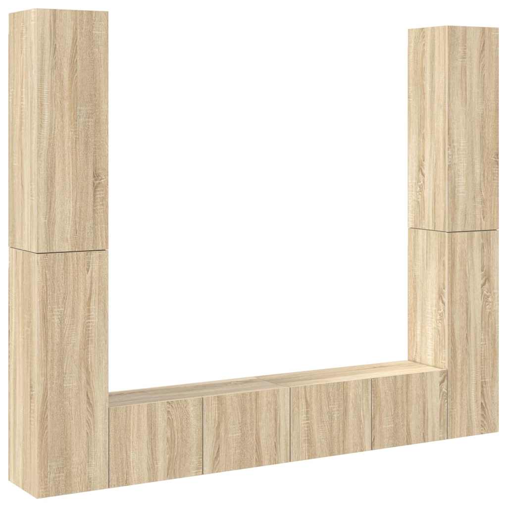 6 Piece TV Cabinet Set Sonoma Oak Engineered Wood