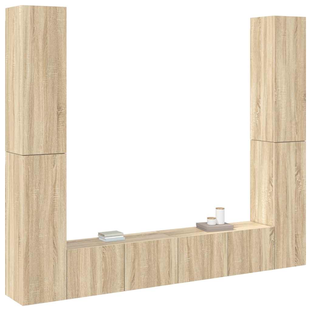 6 Piece TV Cabinet Set Sonoma Oak Engineered Wood