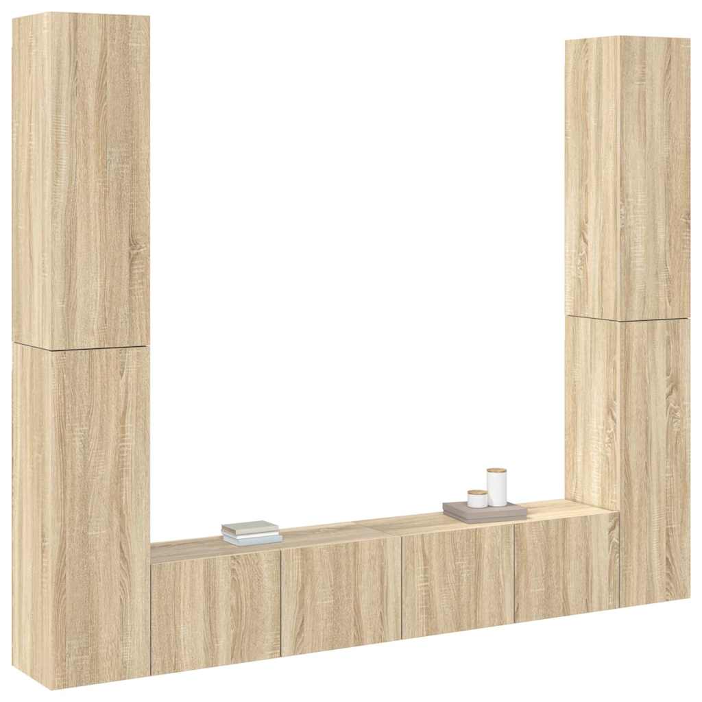 6 Piece TV Cabinet Set Sonoma Oak Engineered Wood