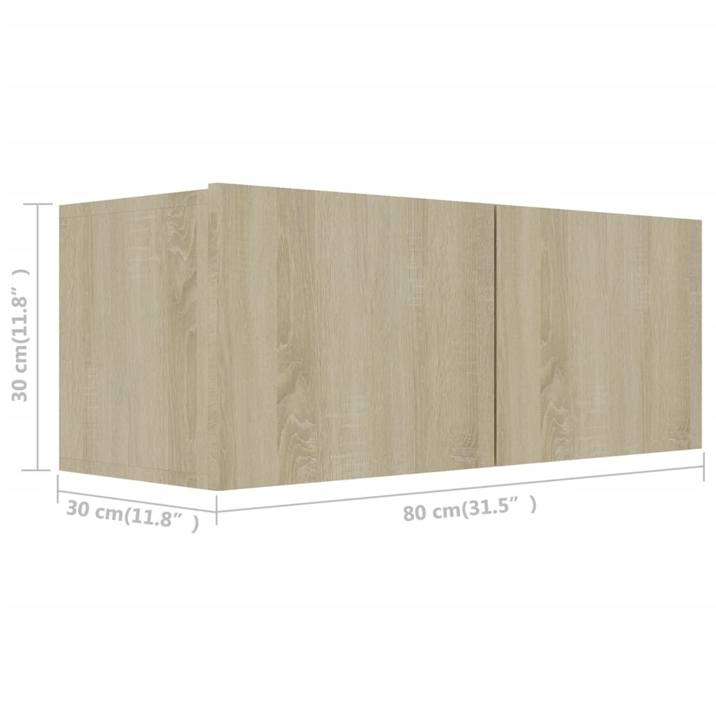 vidaXL 2 Piece TV Cabinet Set Sonoma Oak Engineered Wood