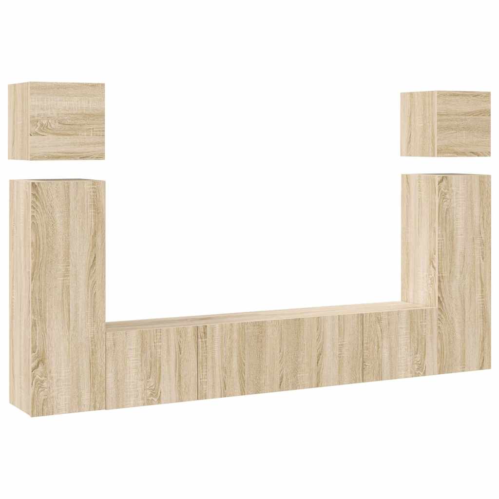 8 Piece TV Cabinet Set Sonoma Oak Engineered Wood