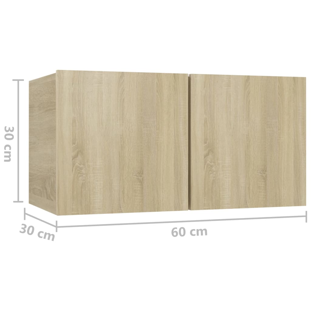 3079033 vidaXL 7 Piece TV Cabinet Set Sonoma Oak Engineered Wood (804491+803351+804519)