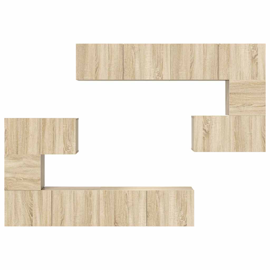 8 Piece TV Cabinet Set Sonoma Oak Engineered Wood