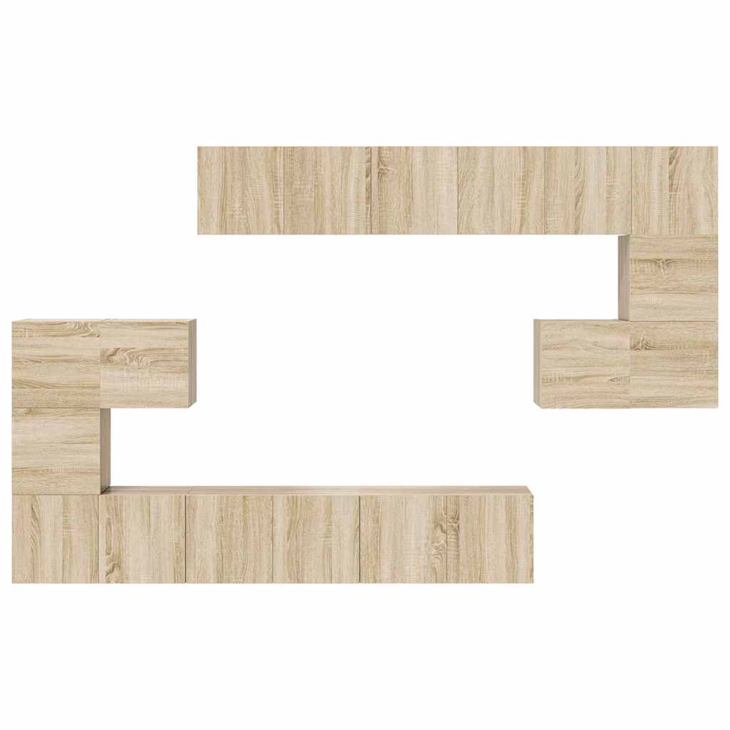 10 Piece TV Cabinet Set Sonoma Oak Engineered Wood