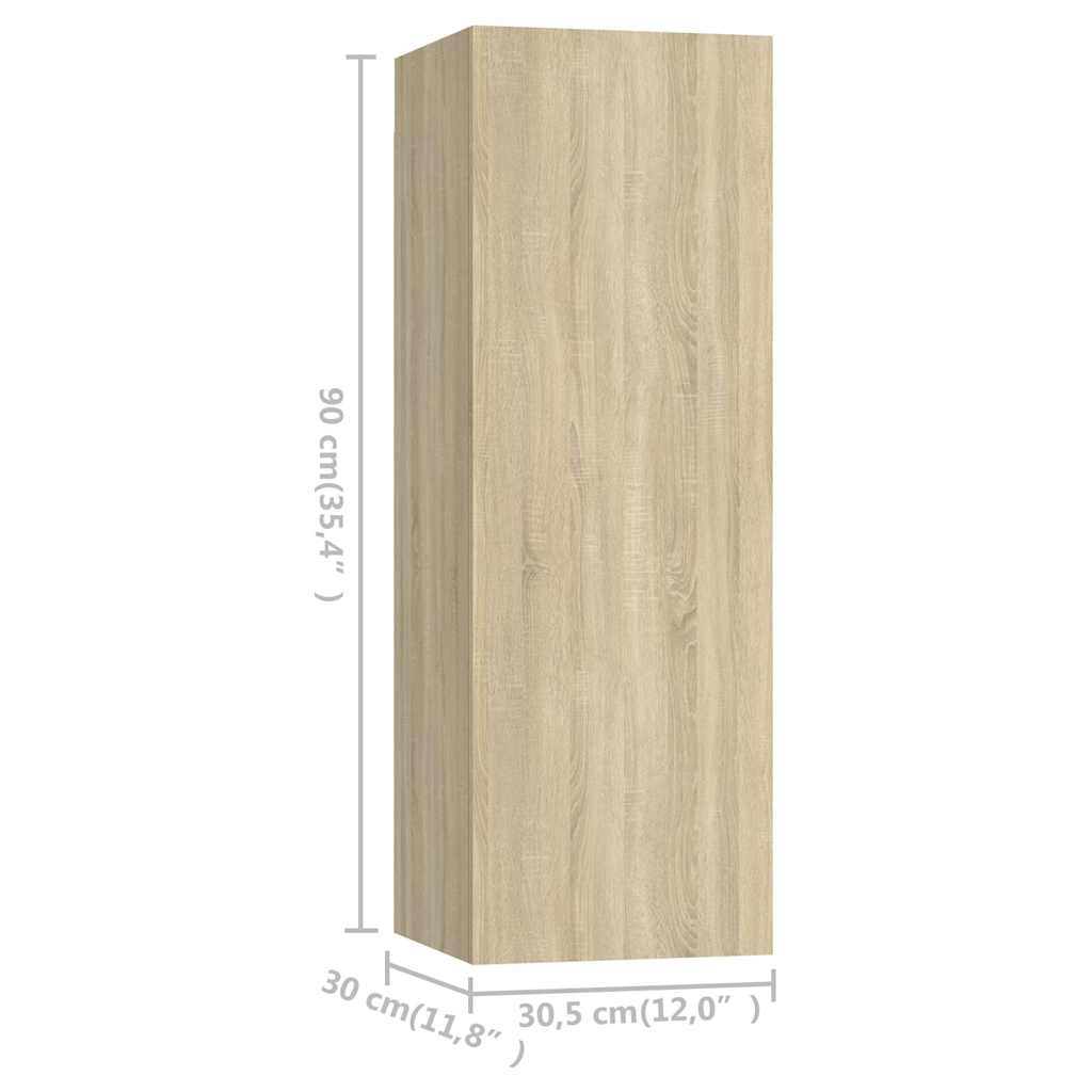 4 Piece TV Cabinet Set Sonoma Oak 30,5x30x90 cm Engineered Wood