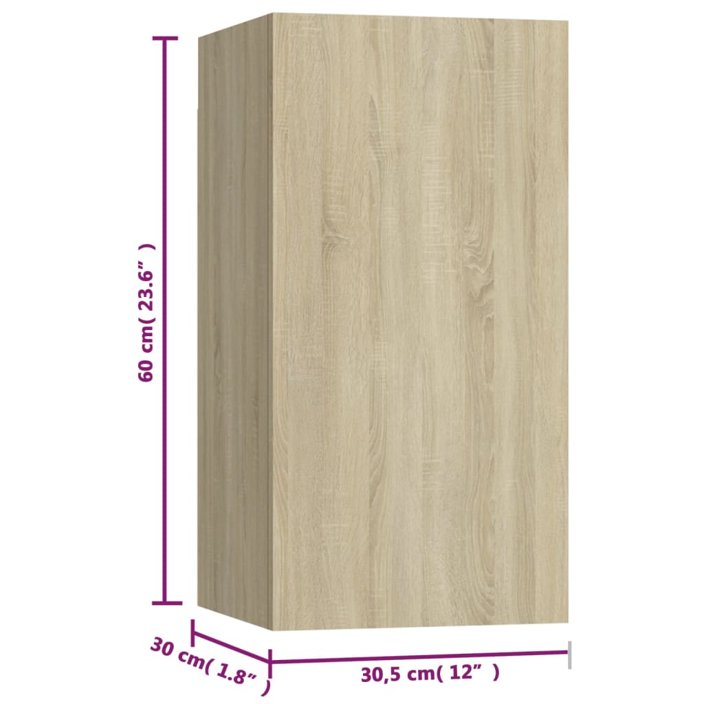 vidaXL TV Cabinets 7 pcs Sonoma Oak 30.5x30x60 cm Engineered Wood