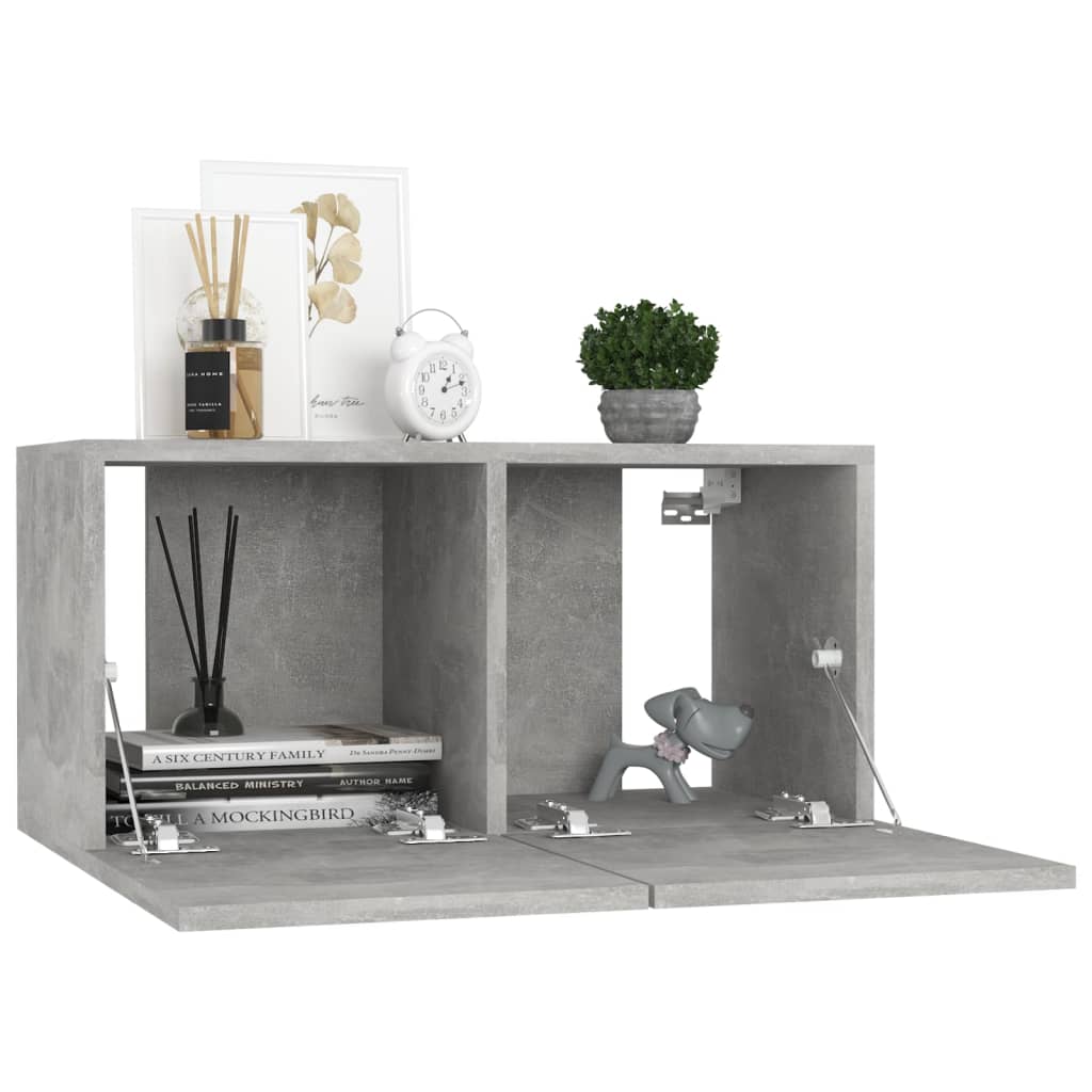 3079067 vidaXL 10 Piece TV Cabinet Set Concrete Grey Engineered Wood (2x804522+804495)
