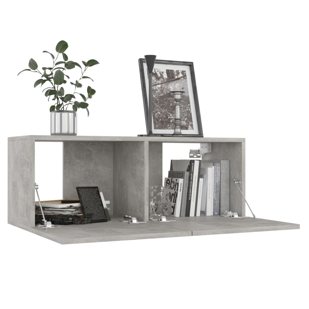 3079068 vidaXL 8 Piece TV Cabinet Set Concrete Grey Engineered Wood (801476x4+804495)