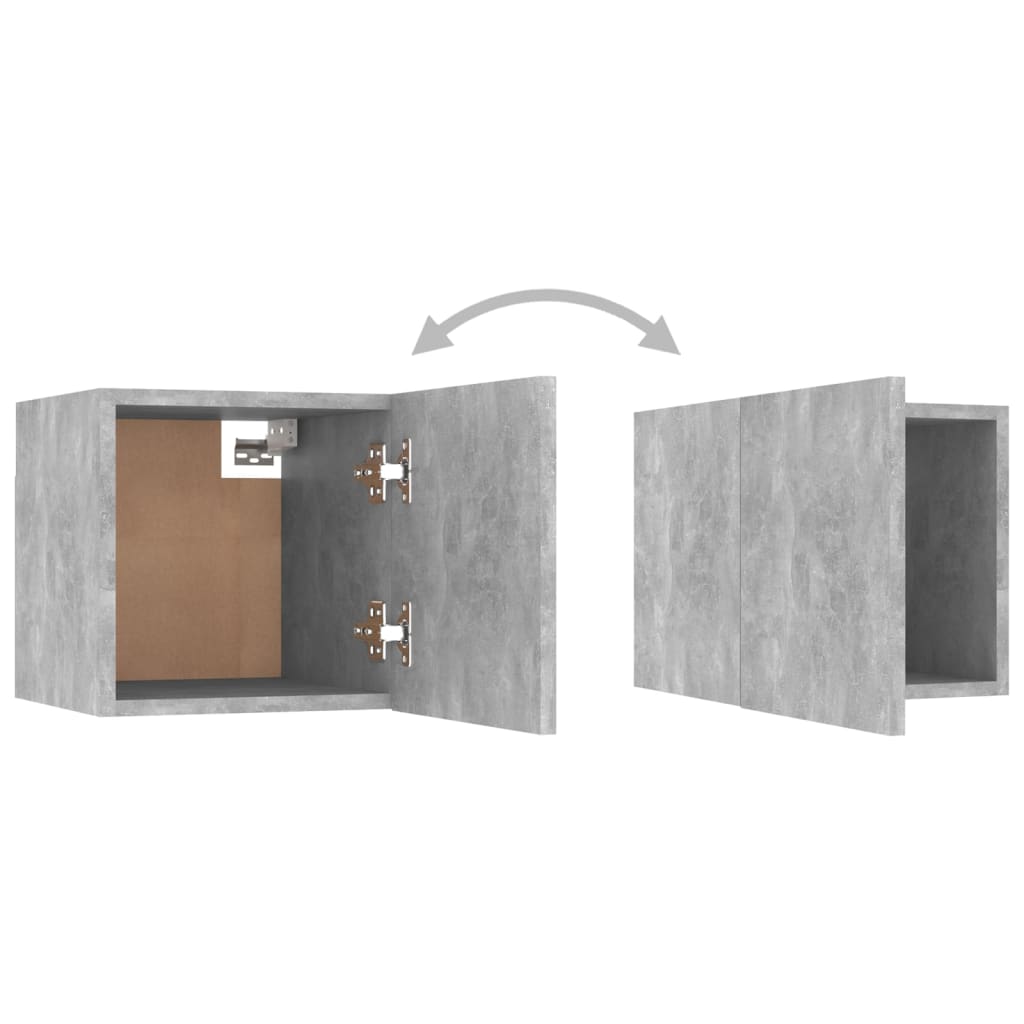 3079068 vidaXL 8 Piece TV Cabinet Set Concrete Grey Engineered Wood (801476x4+804495)