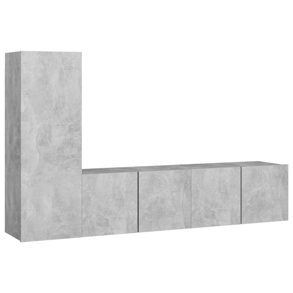 vidaXL 3 Piece TV Cabinet Set Concrete Grey Engineered Wood