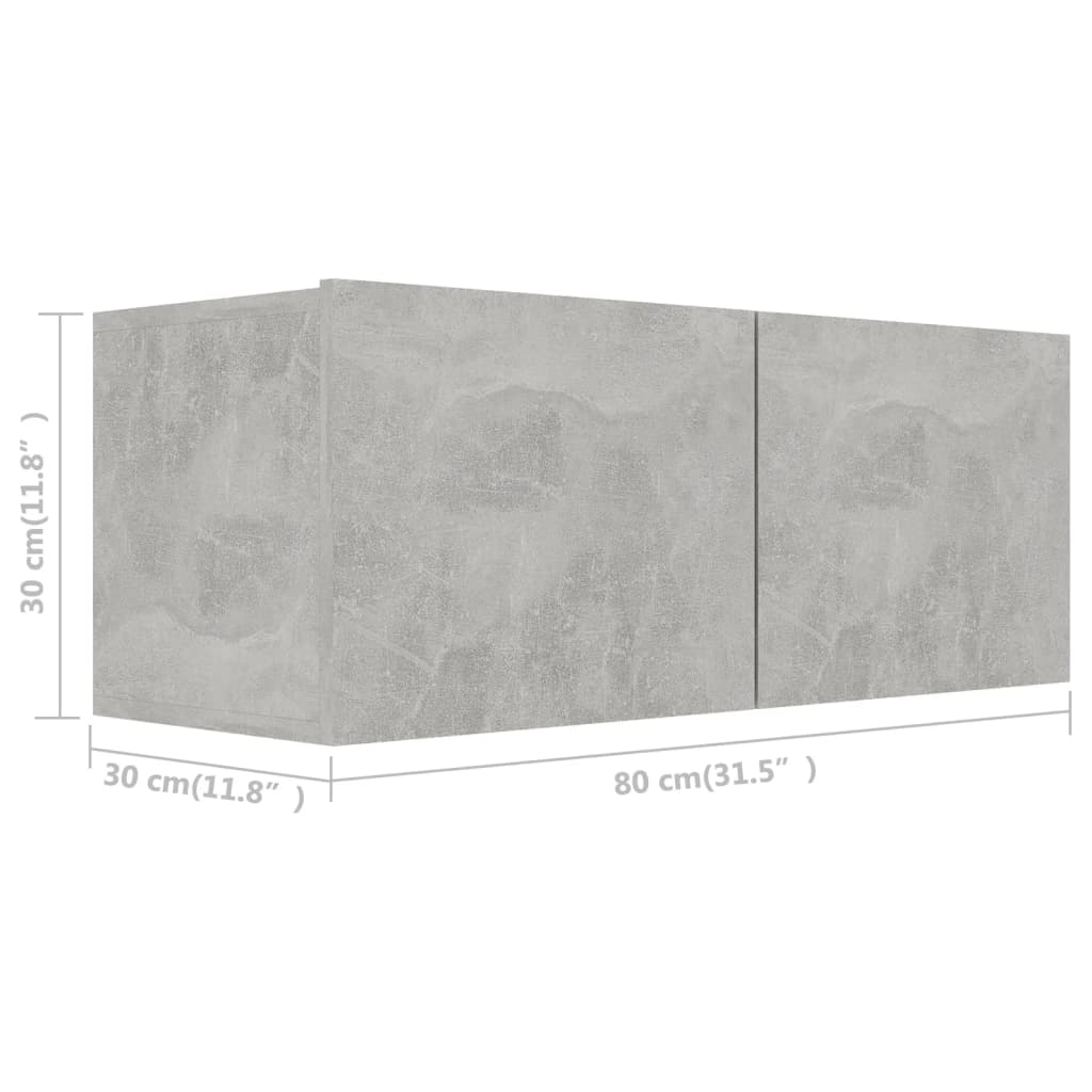 vidaXL 2 Piece TV Cabinet Set Concrete Grey Engineered Wood