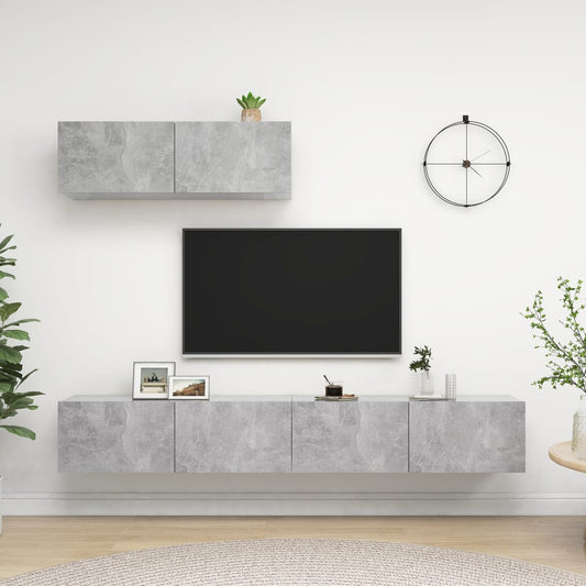 vidaXL TV Cabinets 3 pcs Concrete Grey Engineered Wood