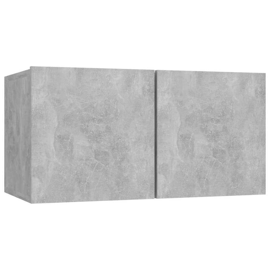 3079130 vidaXL 4 Piece TV Cabinet Set Concrete Grey Engineered Wood (804521+801476x2)