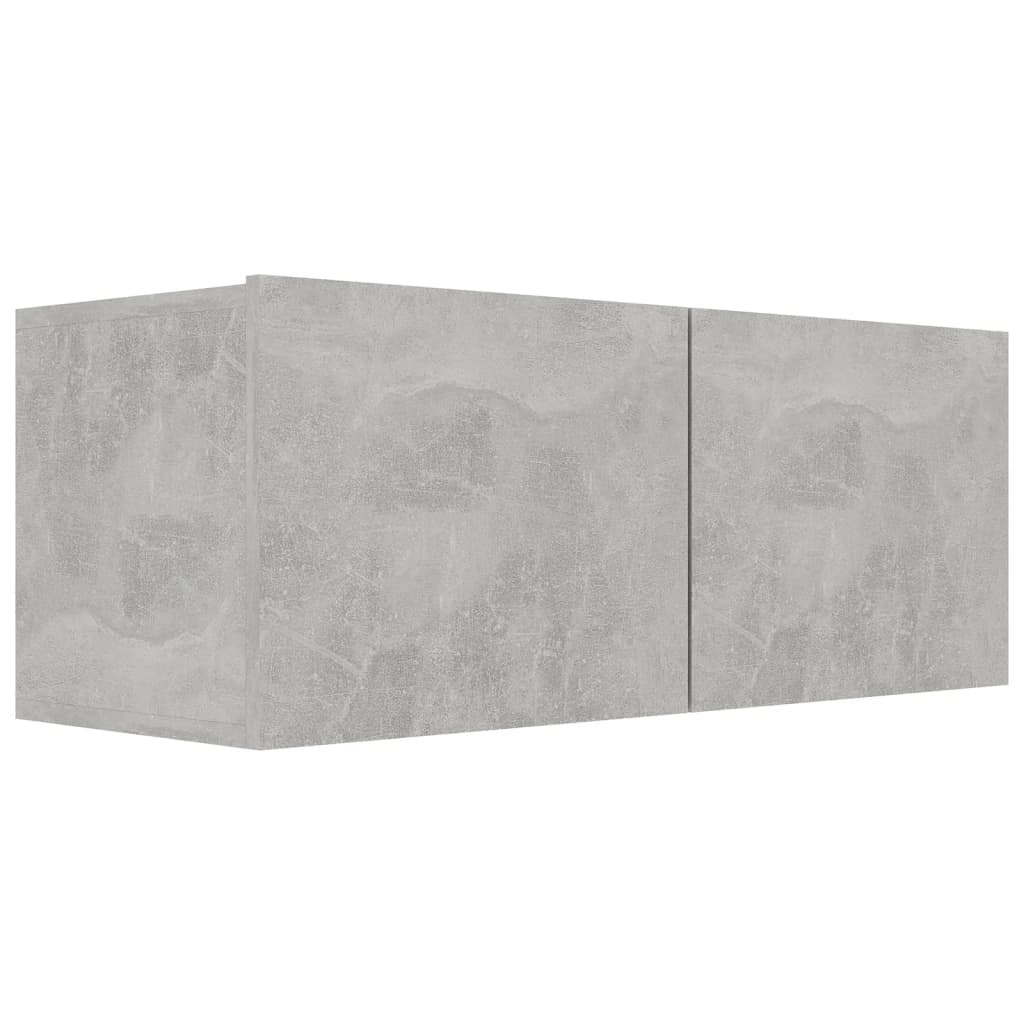 3079130 vidaXL 4 Piece TV Cabinet Set Concrete Grey Engineered Wood (804521+801476x2)