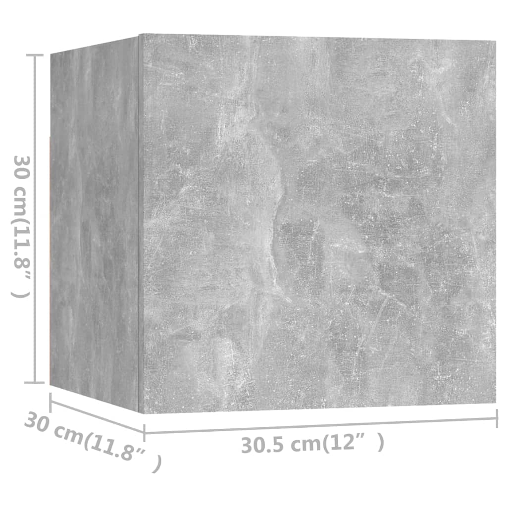 3079140 vidaXL 6 Piece TV Cabinet Set Concrete Grey Engineered Wood (804495+804521)