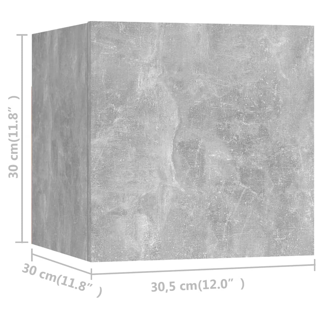 3079142 vidaXL 5 Piece TV Cabinet Set Concrete Grey Engineered Wood (804495+801485)