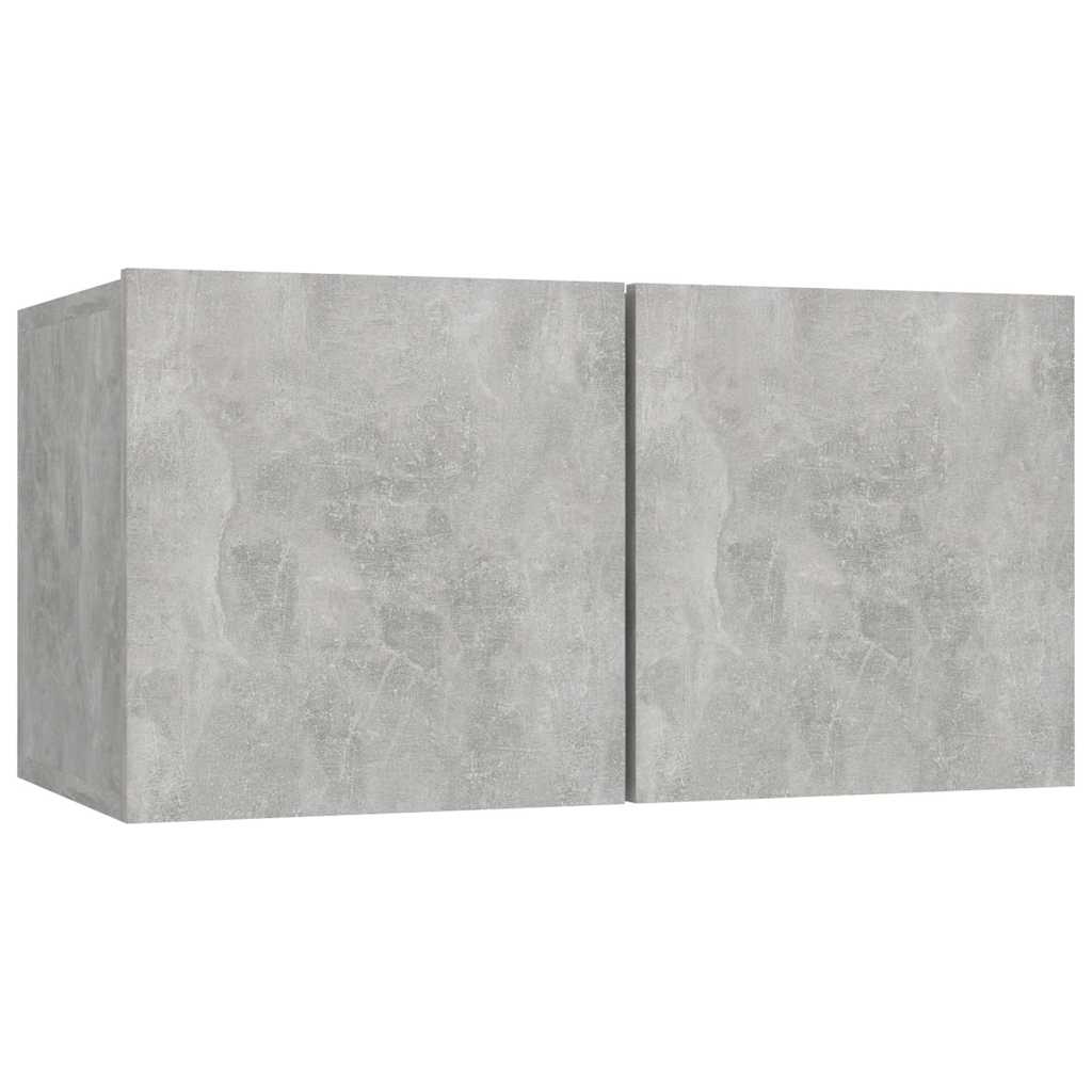 8 Piece Wall-mounted TV Cabinet Set Concrete Grey Engineered Wood
