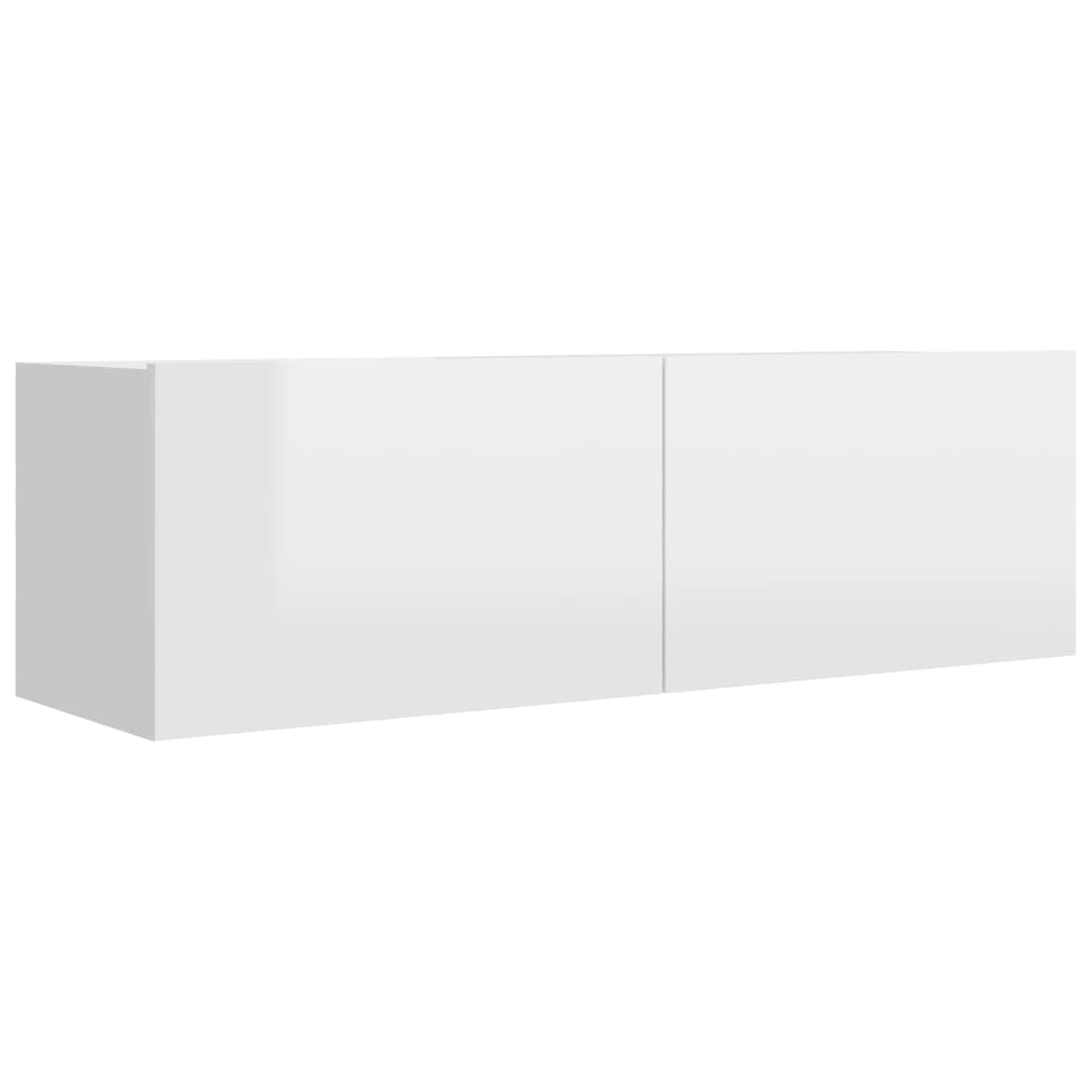 vidaXL 3 Piece TV Cabinet Set High Gloss White Engineered Wood