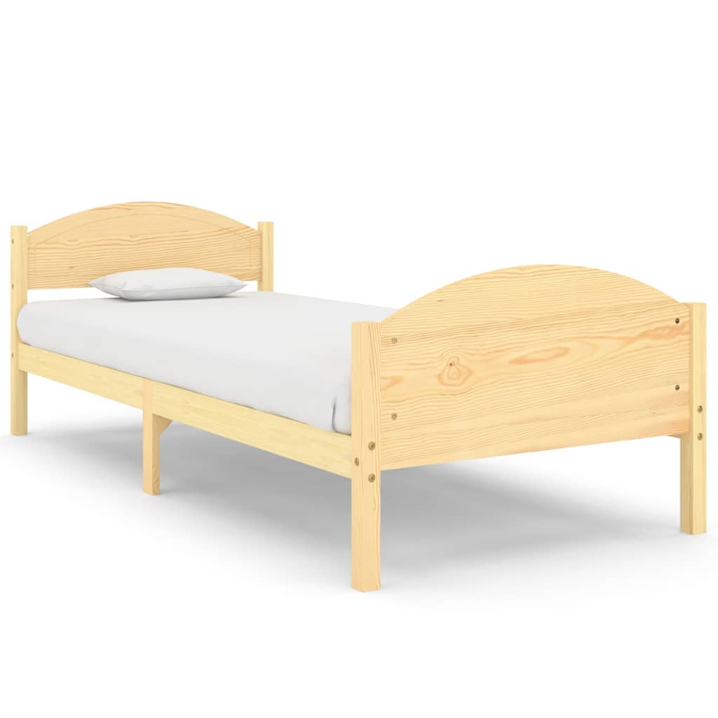 vidaXL Bed Frame without Mattress Solid Pine Wood 100x200cm