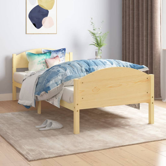 vidaXL Bed Frame without Mattress Solid Pine Wood 100x200cm