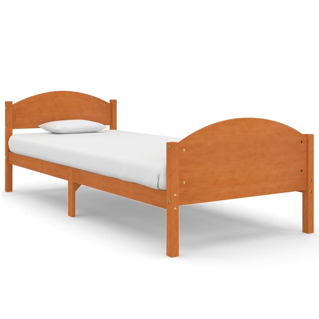 vidaXL Bed Frame without Mattress Honey Brown Solid Pine Wood 100x200cm