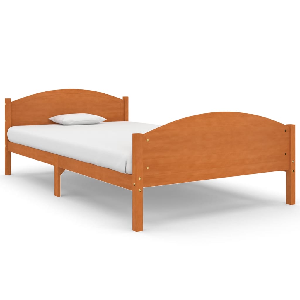 vidaXL Bed Frame without Mattress Honey Brown Solid Pine Wood 120x200cm