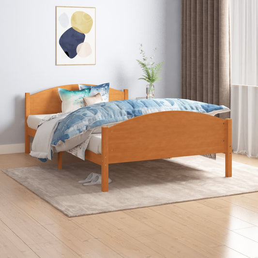 vidaXL Bed Frame without Mattress Honey Brown Solid Pine Wood 120x200cm