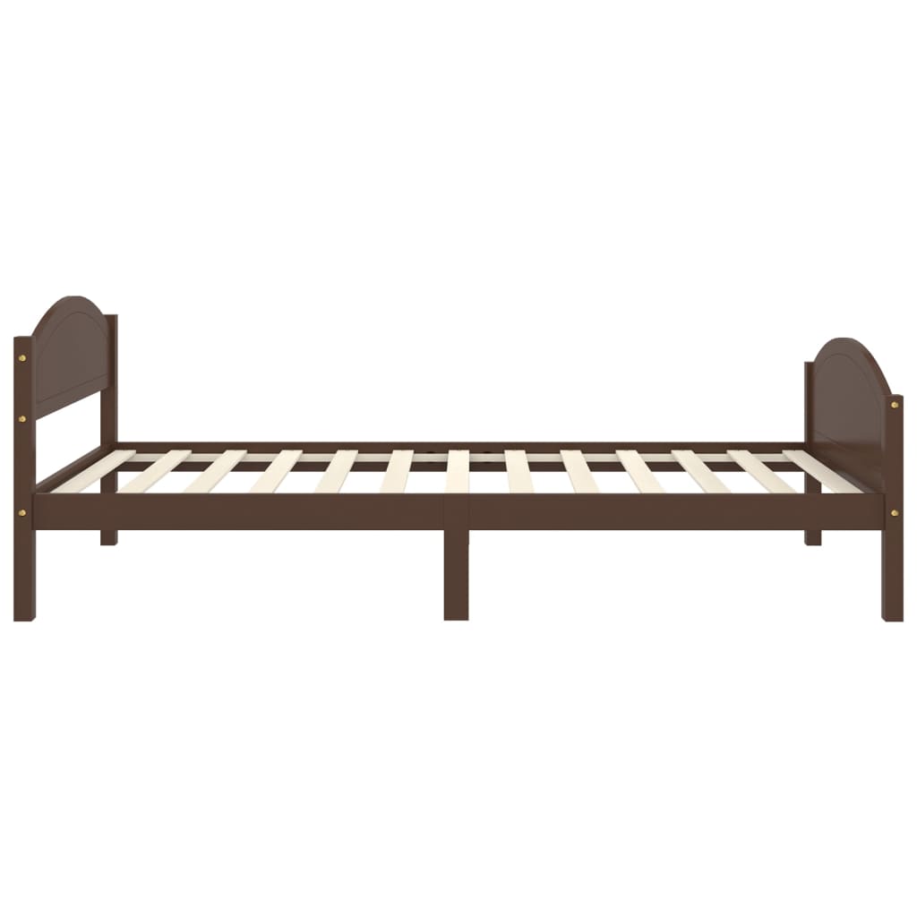 vidaXL Bed Frame without Mattress Dark Brown Solid Pine Wood 90x200cm