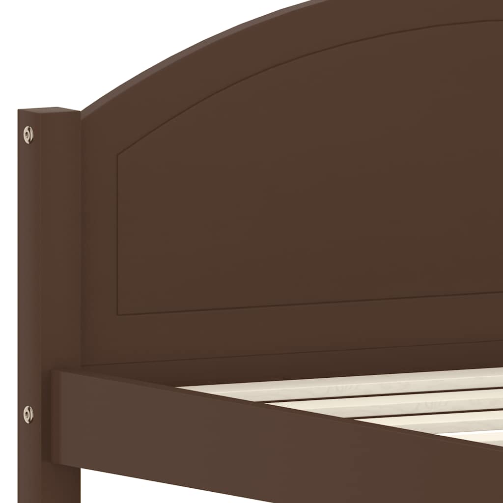 Bed Frame without Mattress Dark Brown Solid Pine Wood 100x200cm
