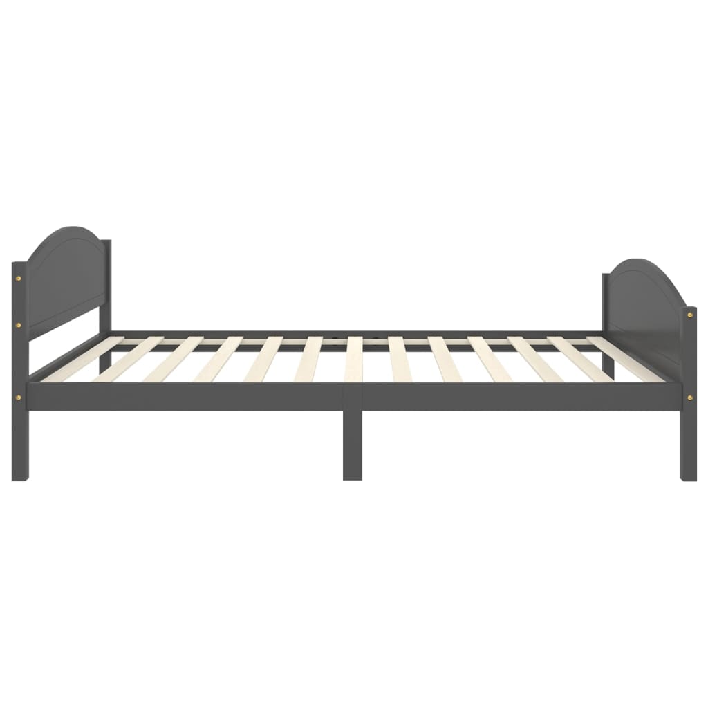 Bed Frame without Mattress Dark Grey Solid Pine Wood 120x200cm