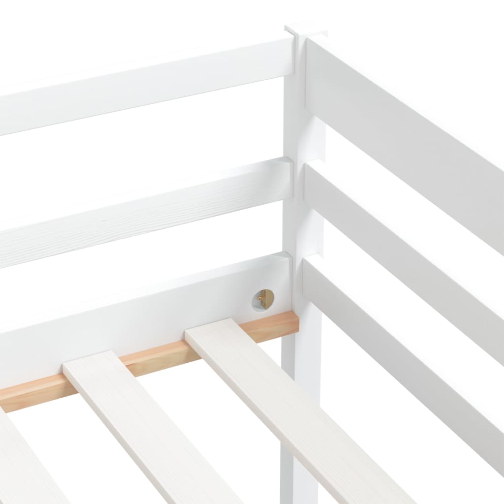 Bed Frame | White | Solid pinewood | Single | Durable | Bed Frame