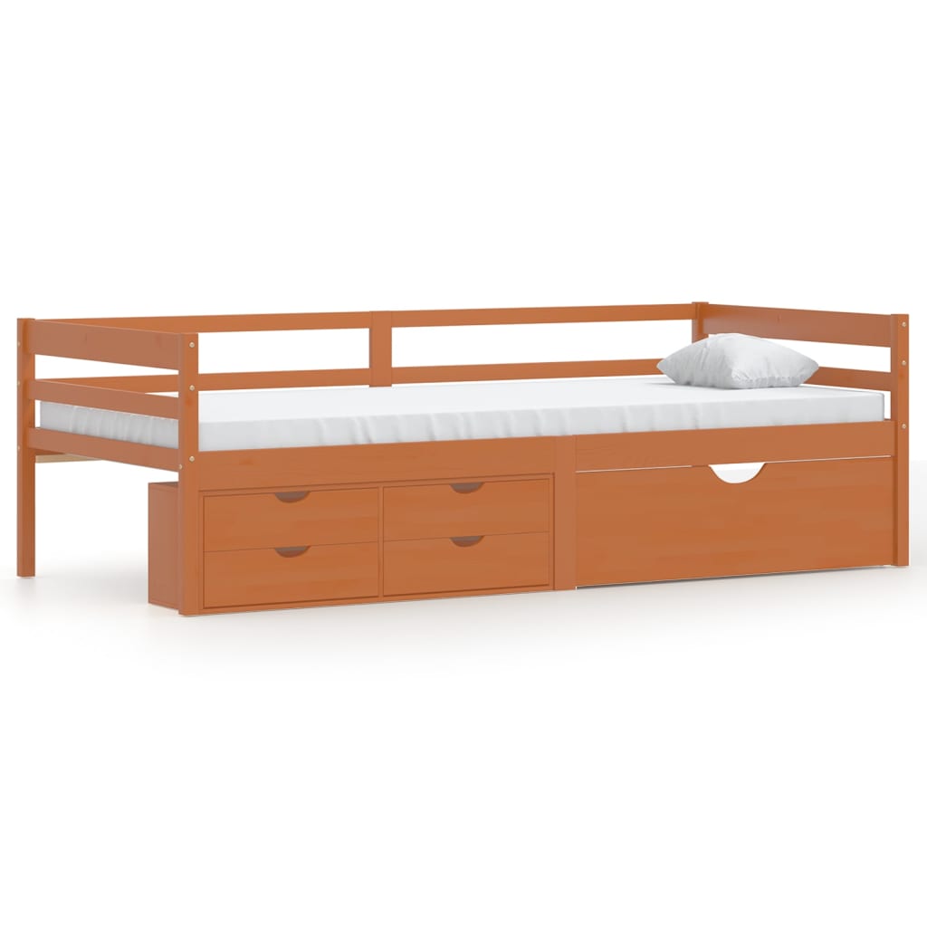 Bed Frame | Honey brown | Solid pine wood | Single | Bed Frame