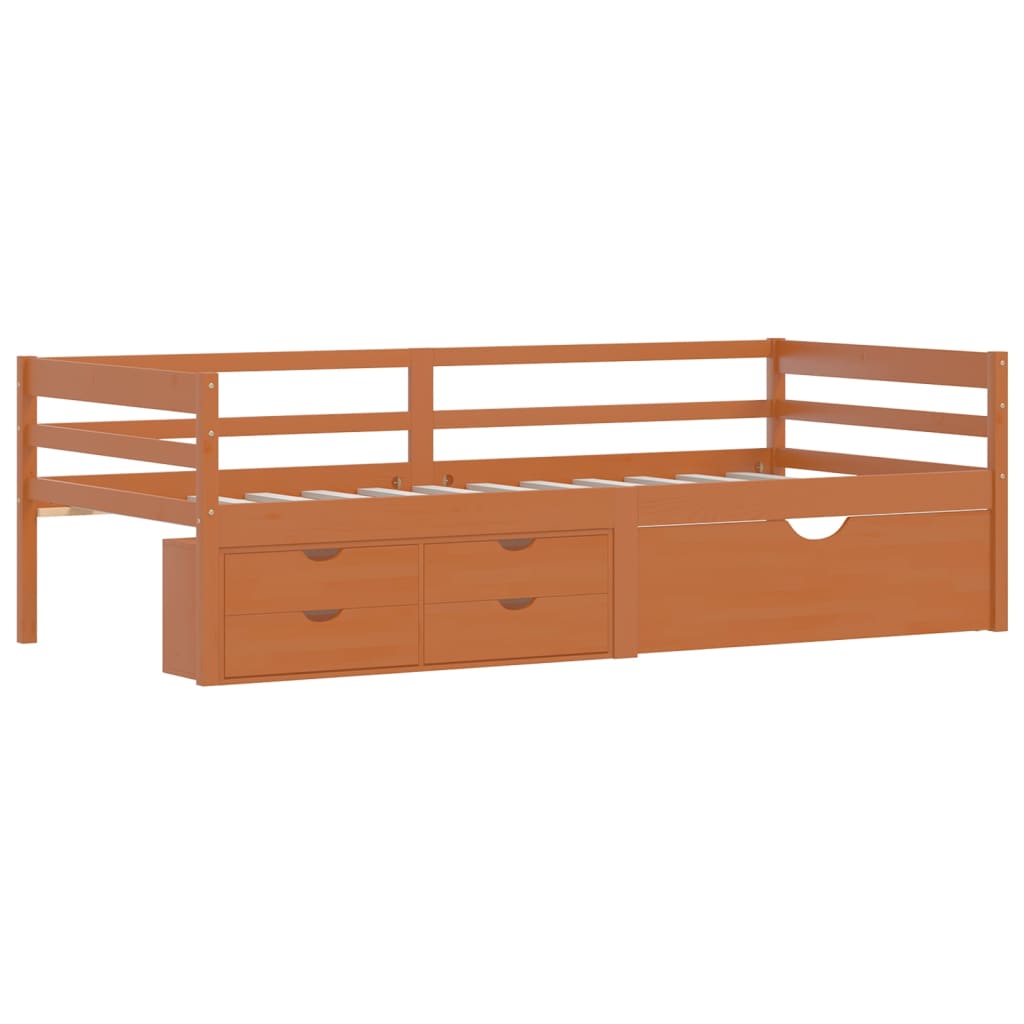 Bed Frame | Honey brown | Solid pine wood | Single | Bed Frame