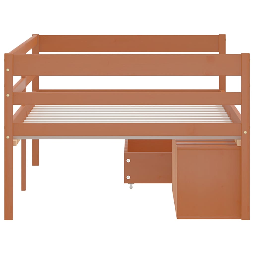 Bed Frame | Honey brown | Solid pine wood | Single | Bed Frame