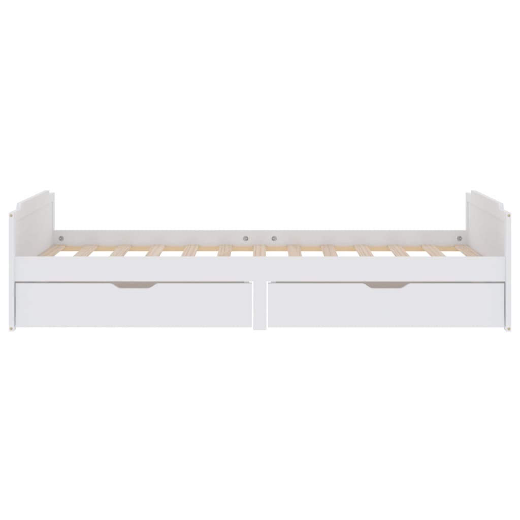Bed Frame | White | Solid pine wood | Single | Minimalist