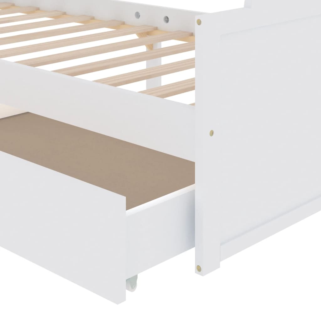 Bed Frame | White | Solid pine wood | Single | Minimalist
